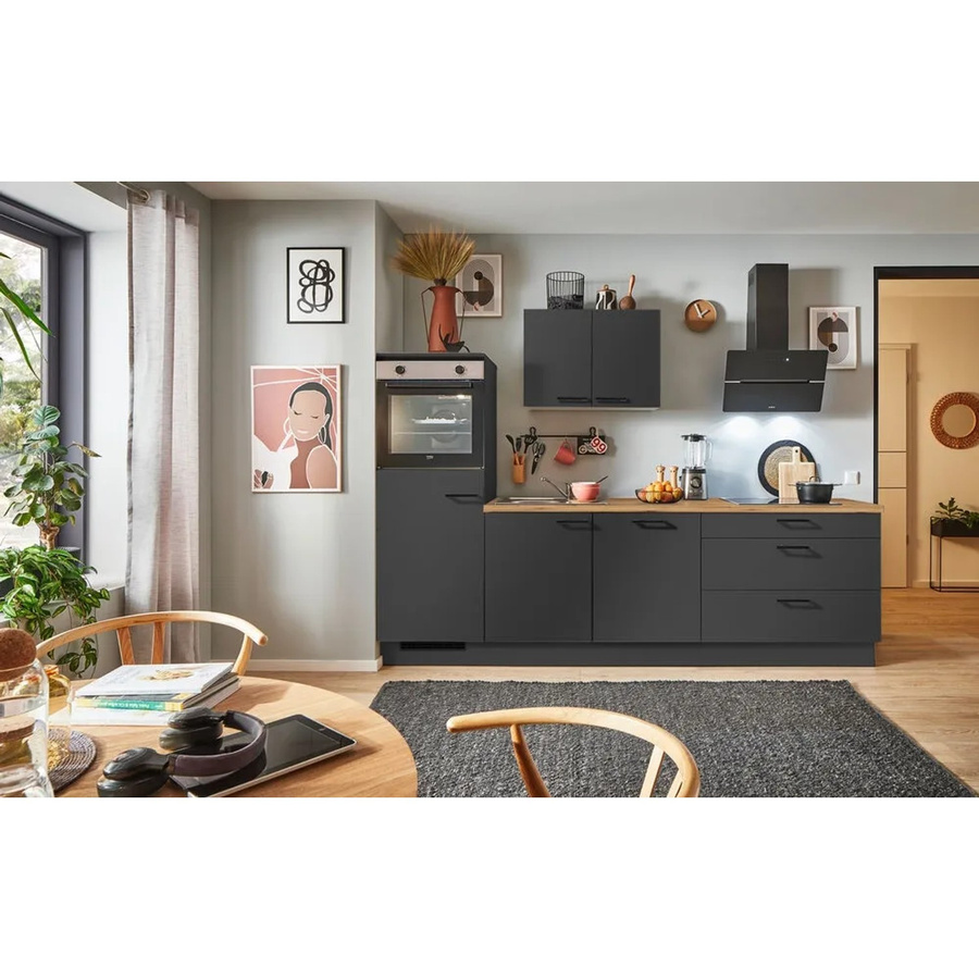 pino Küchenzeile Grafit matt mit Geräteschrank, Breite: 270 cm, Höhe: 174 cm, Tiefe: 60 cm - Bild 2