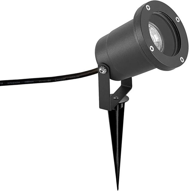 Lindby Außenleuchte Nielas Modern aus Aluminium in Alu-grau, 1-flammig GU10, IP54, Bodenleuchte mit Erdspieß - Bild 1