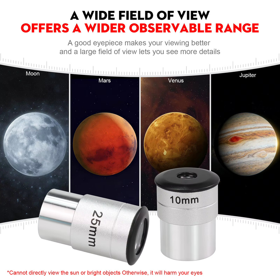 Datyson Okulare Set 25 mm und 10 mm FMC in Silber für astronomische Teleskope - Bild 2