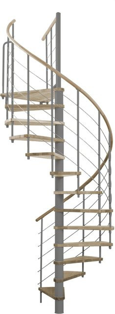 Minka Spindeltreppe Venezia in Eiche Grau mit 140 cm Raumhöhe für bis zu 305 cm Raumhöhe - Bild 1