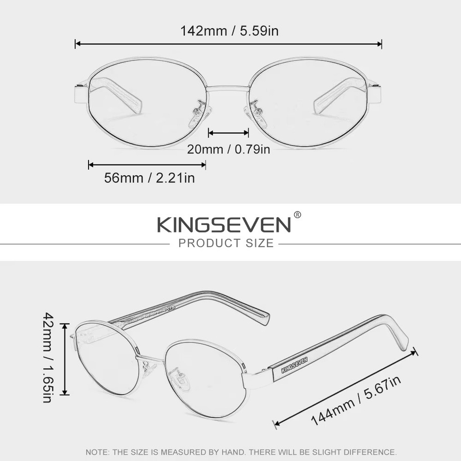 KINGSEVEN Sonnenbrille, oval, Vollrand, polarisiert, Unisex - Bild 3