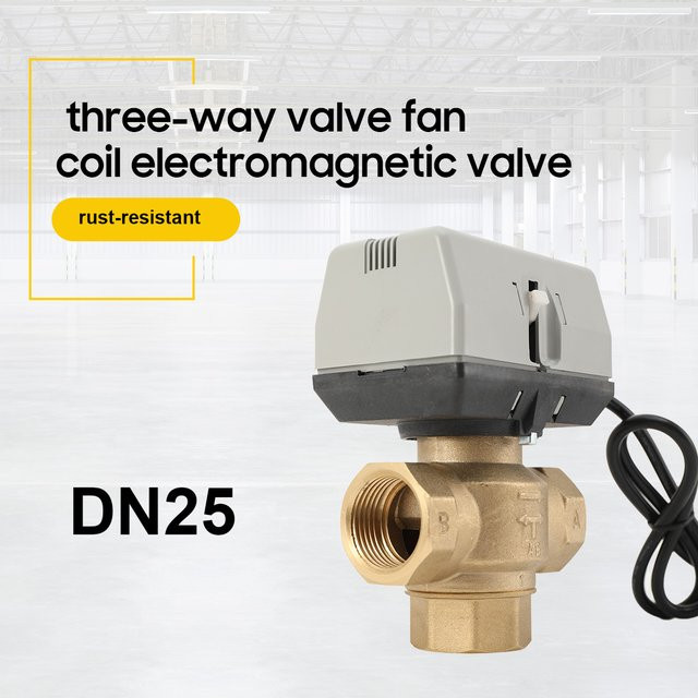 Dreiwege-Motorventil aus Messing für VC6013 Gebläsekonvektoren mit AV220V Elektroventil in DN25 (1/2'' 3/4'' 1'') - Bild 1