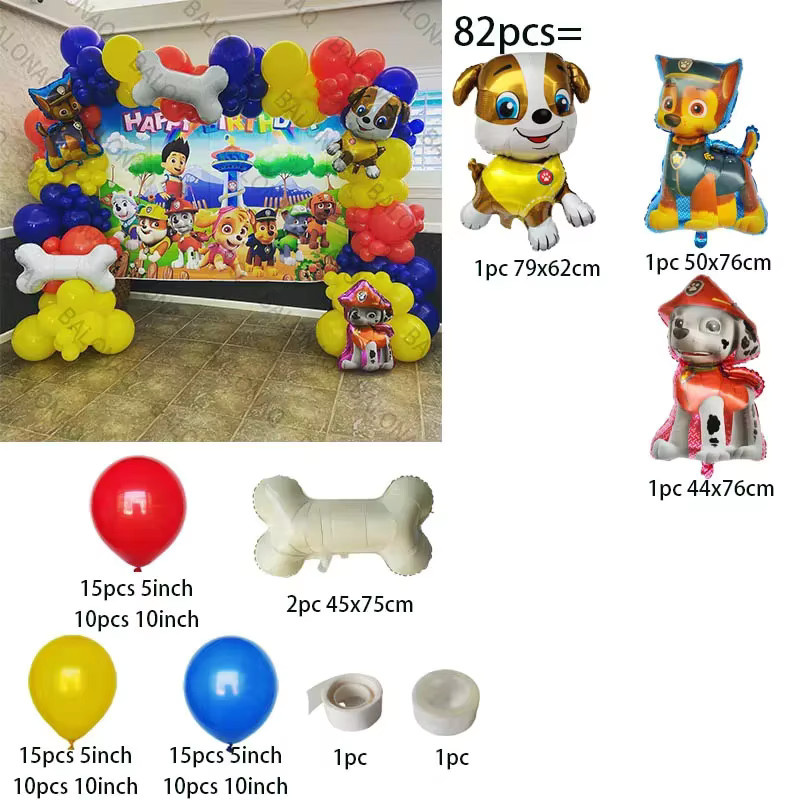 Paw Patrol Ballon-Set mit Knochenpfoten-Motiv für deine Geburtstagsparty-Dekoration in Mehrfarbig - Bild 2