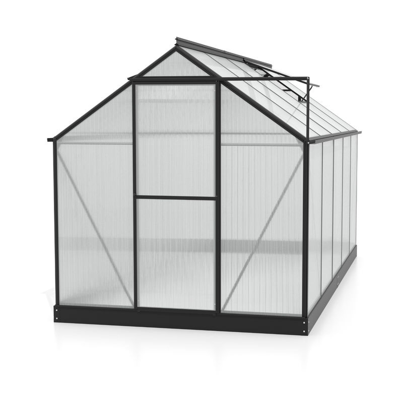Vitavia Gewächshaus Eos in Schwarz mit Polycarbonat-Platten und Schwingtür, B/H/L: 197,7 x 195,9 x 377,1 cm - Bild 3