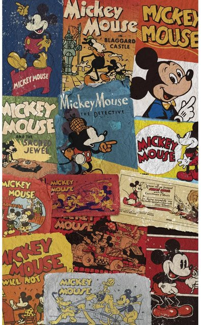 Komar Fototapete Vlies Mickey Billboard Multicolor B: 120 cm, H: 200 cm - Bild 1