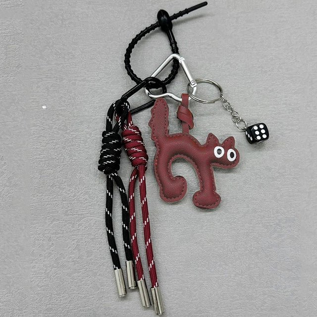 Yogodlns Schlüsselanhänger, Katzenform, PU-Leder, Unisex - Bild 1