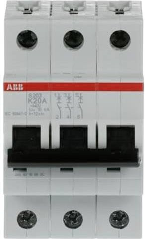 ABB S203-K20 Sicherungsautomat MCB 20A 400V Weiß - Bild 1