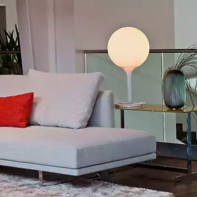 Artemide Castore Tischleuchte aus Glas in Weiß und Transparent, dimmbar, Durchmesser: 25 cm - Bild 2