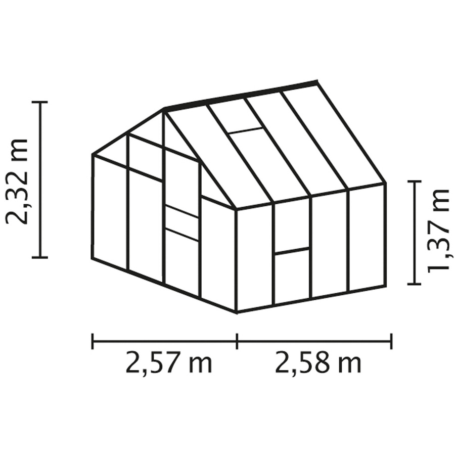 Vitavia Gewächshaus Meridian 6700 aus Aluminium mit 6,7 m² Fläche und 3 mm ESG-Glas - Bild 2