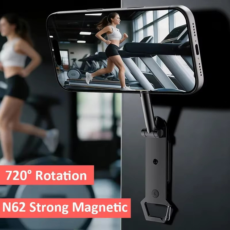 VIKEFON Multifunktionaler Magnetischer Handyständer Schwarz Faltbares Tragbares Selfie-Stativ für MagSafe iPhone iOS - Bild 2