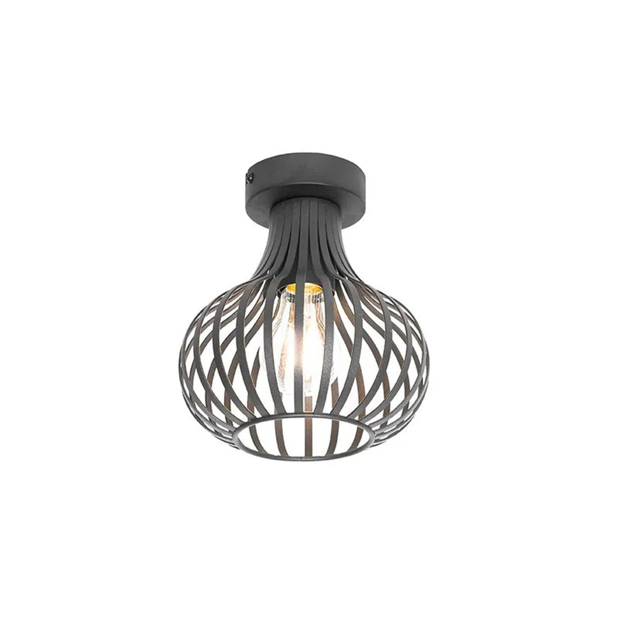 QAZQA Saffira Moderne Deckenleuchte aus Aluminium in Schwarz, dimmbar, E27, Durchmesser: 18 cm - Bild 2
