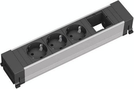 Bachmann Steckdosenleiste 909.004 mit Schutzkontakt in Silber und Schwarz - Bild 1