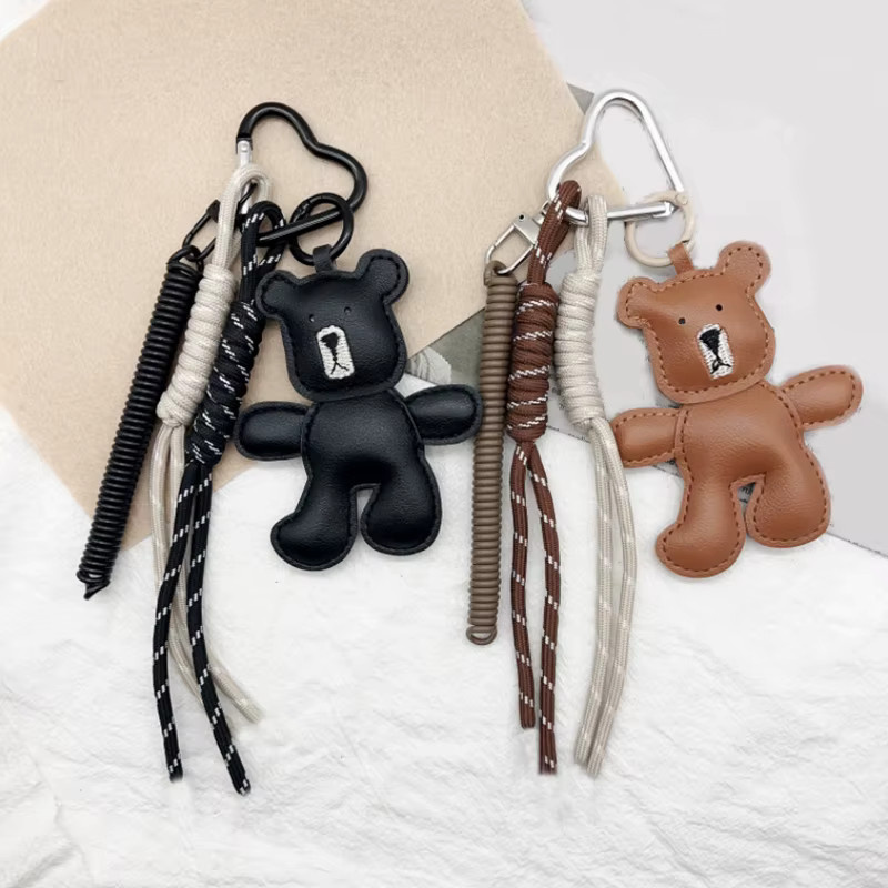 Yogodlns Anhänger, Leder, kleiner Bär, gewebtes Seil, Unisex - Bild 3