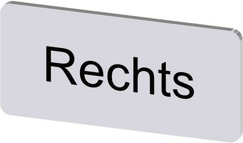 Siemens Bezeichnungsschild 3SU1900-0AC81-0AH0 in Silber und Weiß, 10 Stück - Bild 1