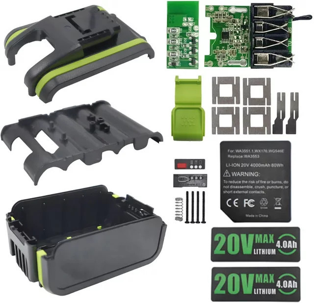 Worx WA3550 Li-Ion Batterie Schutzplatine mit 4,0 Ah Aufkleber PCB für 20V Akkus kompatibel mit WA3596 und WA3595 - Bild 1