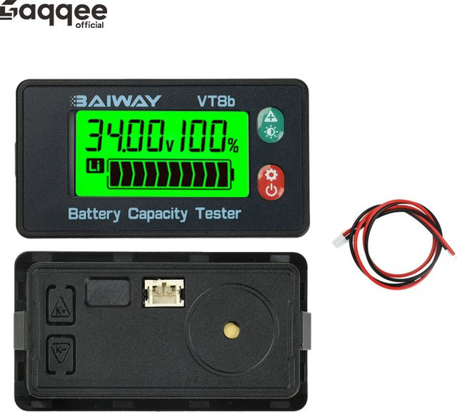 Gaqqee VT8 Digitaler Spannungsmesser mit LCD-Batteriestandsanzeige für Elektrofahrzeuge, Schwarz, 8-120V DC - Bild 1