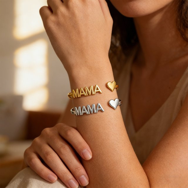 HPTOTMG Manschettenarmband Edelstahl, Minimalistisch, Damen - Bild 1