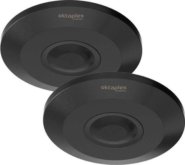 Oktaplex Ina Innen Bewegungsmelder 2er Set, 360° PIR-Sensor mit 8m Reichweite, Flaches Design, Schwarz - Bild 1