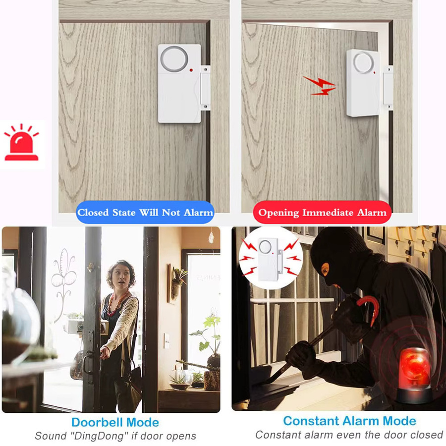 Drahtloses WiFi Einbrecher-Alarmsystem mit Fernbedienung und Tür-Fenster-Sensoren in Weiß - Bild 2