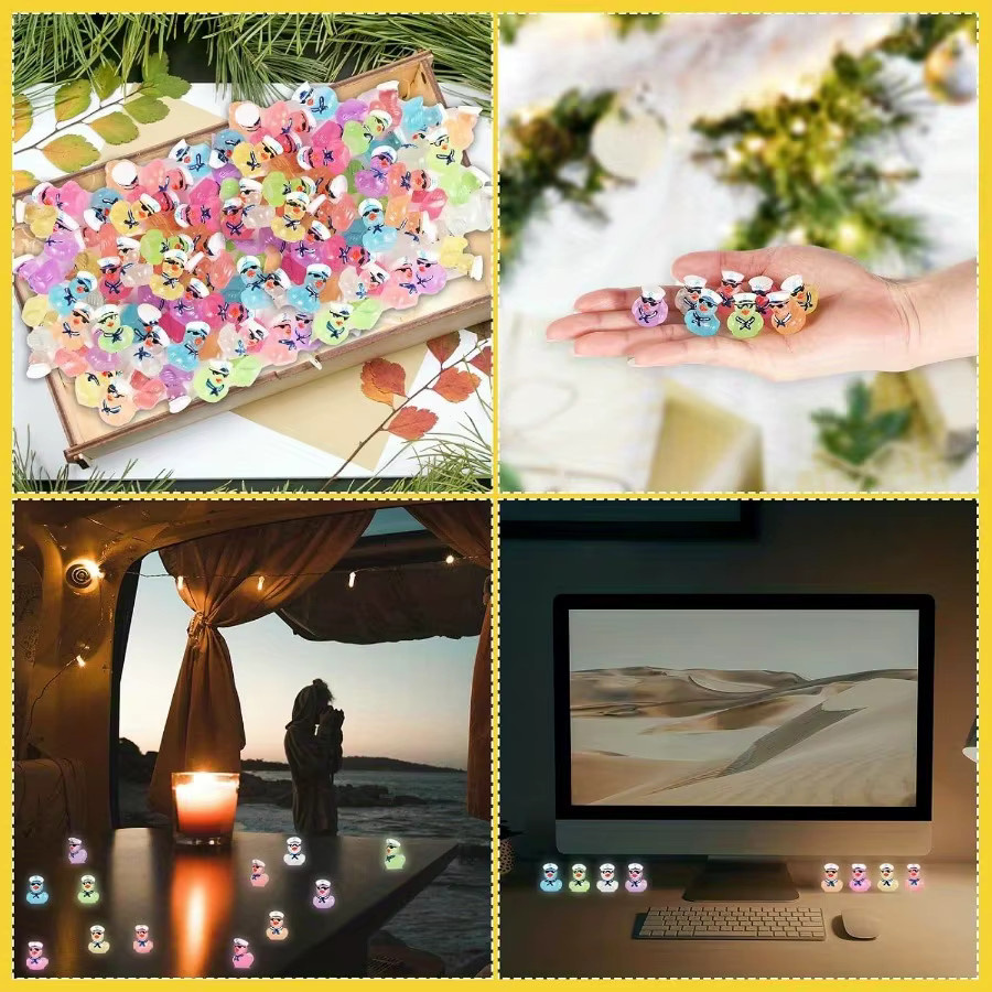 XYTLEZONE Mini-Kreuzfahrt-Ente aus Kunstharz mit Sonnenbrille, im Dunkeln leuchtende Matrosen-Ente in Multicolor - Bild 4