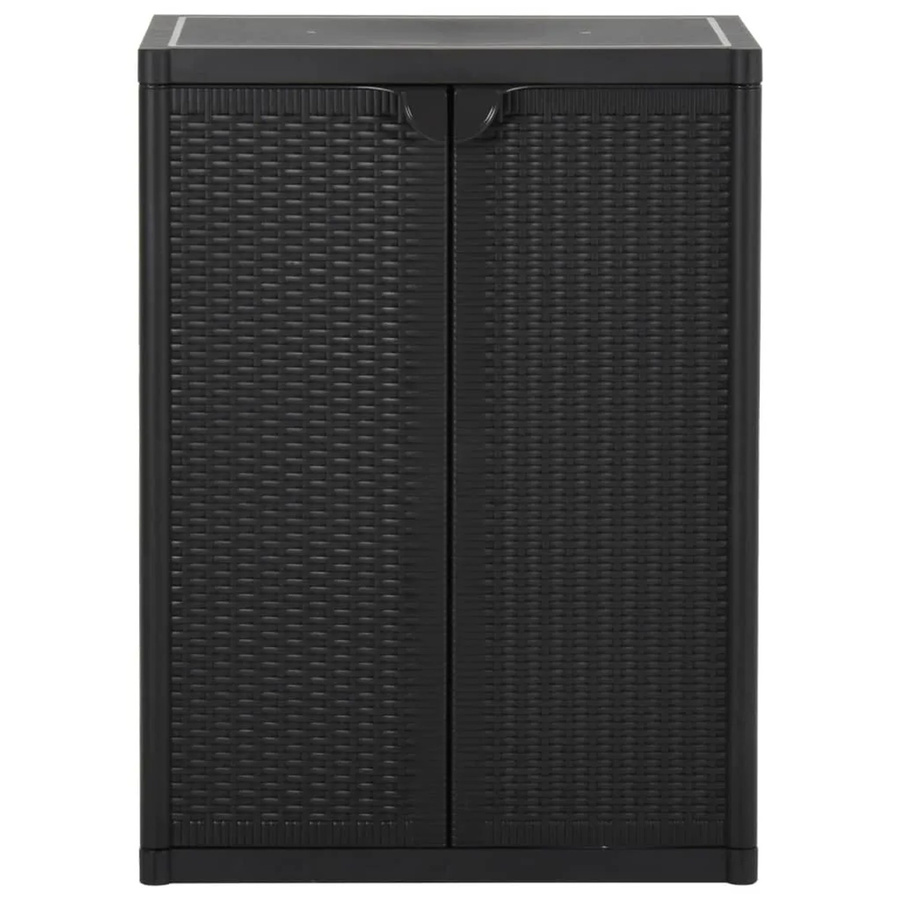 vidaXL Gartenschrank in Schwarz mit Rattan-Optik aus Polypropylen, B/T/H: 65 x 45 x 88 cm - Bild 2