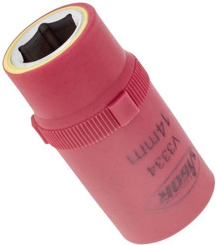 Vigor VDE-Steckschlüsseleinsatz V3334 mit 14 mm Außensechskant und 1/2 Zoll Innenvierkant Antrieb in Rot - Bild 1