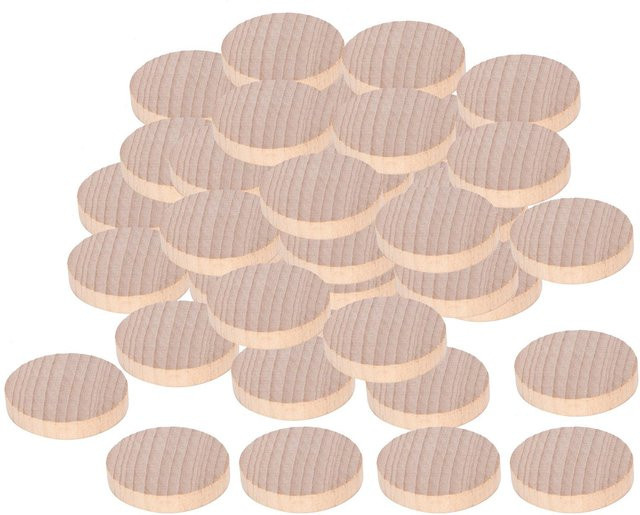 100 Stück leere Holzscheiben von KaiSai in Braun für DIY Dekoration und Handwerk, Durchmesser: 5 cm - Bild 1