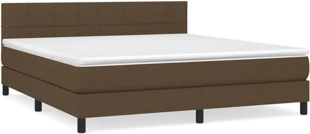 vidaXL Boxspringbett mit Matratze Hybrid-Design Dunkelbraun B: 160 cm, T: 200 cm, H: 88 cm - Bild 1