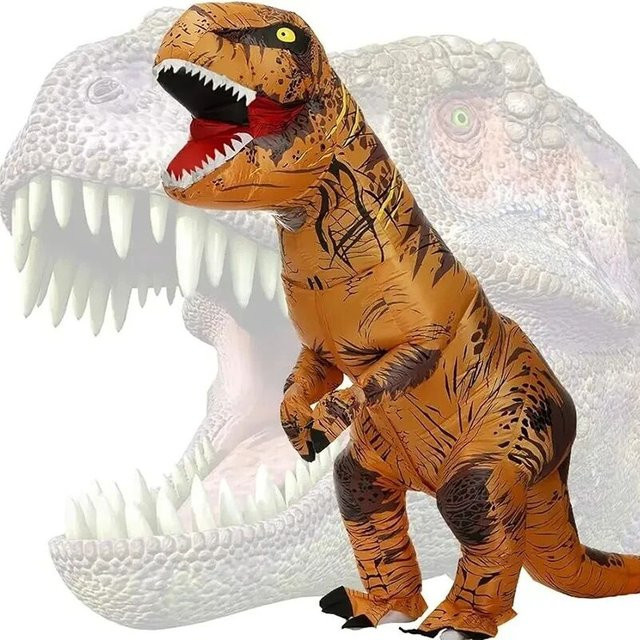 Aufblasbares Dinosaurier Kostüm, T-Rex, Kunststoff - Bild 1