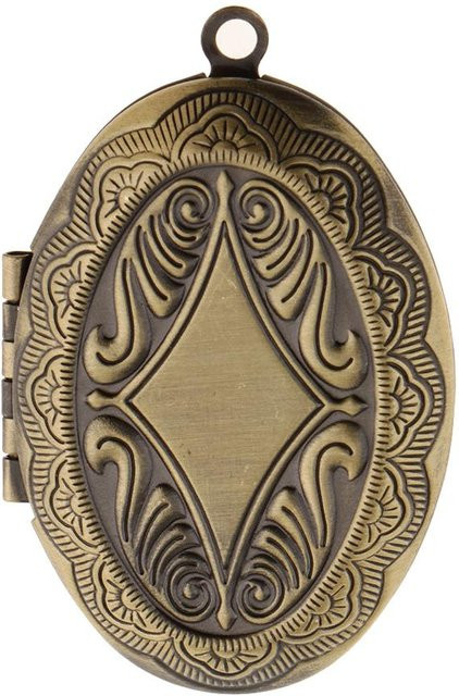 Medaillon-Anhänger, ovale Form, Bronze, Unisex - Bild 1