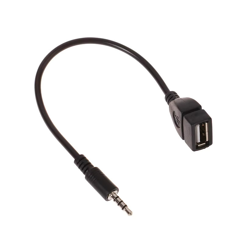 USB zu 3,5mm Klinke Audio Adapter Kabel für Auto und Kopfhörer in Schwarz - Bild 2