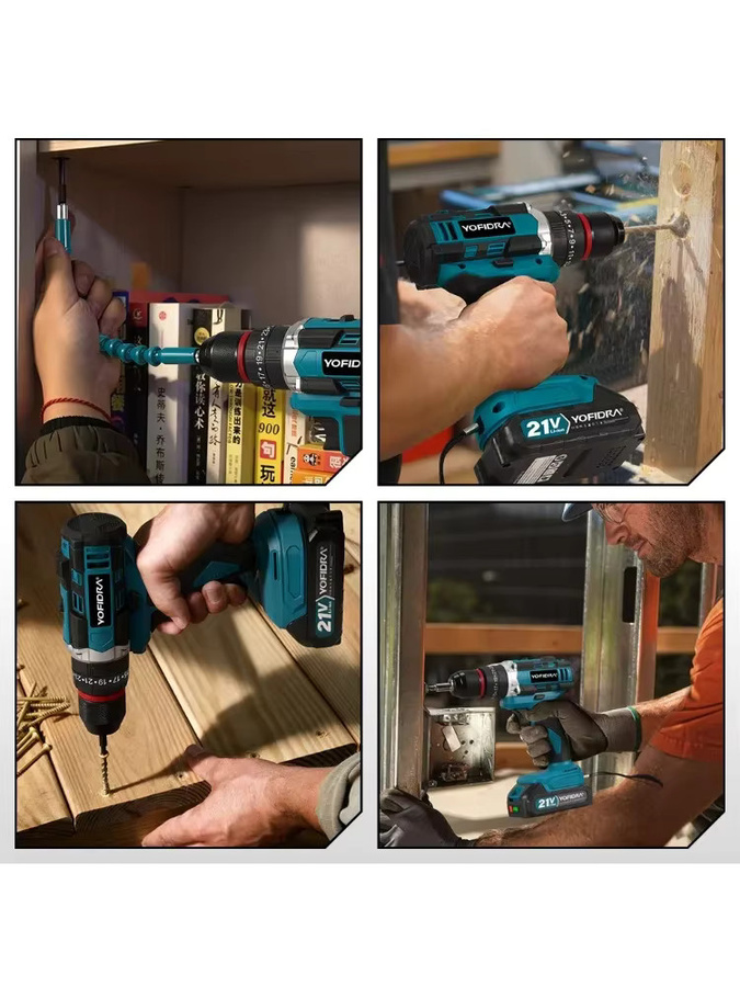 YOFIDRA 3in1 Akku Schlagbohrmaschine mit 25+3 Drehmomentstufen, kompatibel mit Makita 18V LXT Akkus - Bild 7