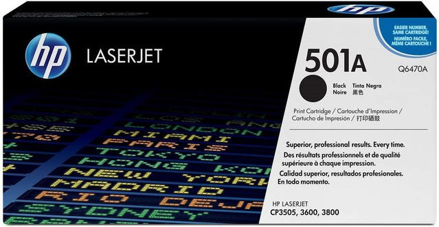HP Toner Cartridge Q6470A 501A Schwarz für Laserdrucker mit 6.000 Seiten Kapazität - Bild 1
