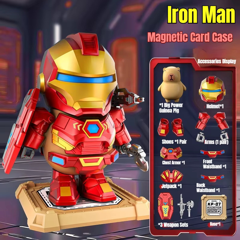 Bandai Marvel Magnetischer Capybara Iron Man Mecha, Transformierender Roboter-Modell Figur, mit Magnetischen Rüstungsteilen - Bild 2