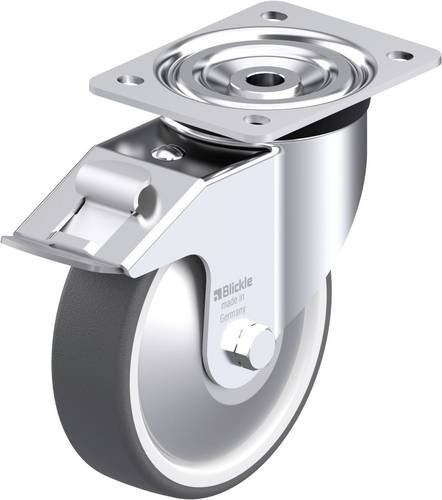 Blickle L-POTH 160G-FI-FA Stahlblech-Lenkrolle in Silber/Grau mit 160 mm Rad-Durchmesser und 400 kg Tragfähigkeit - Bild 1