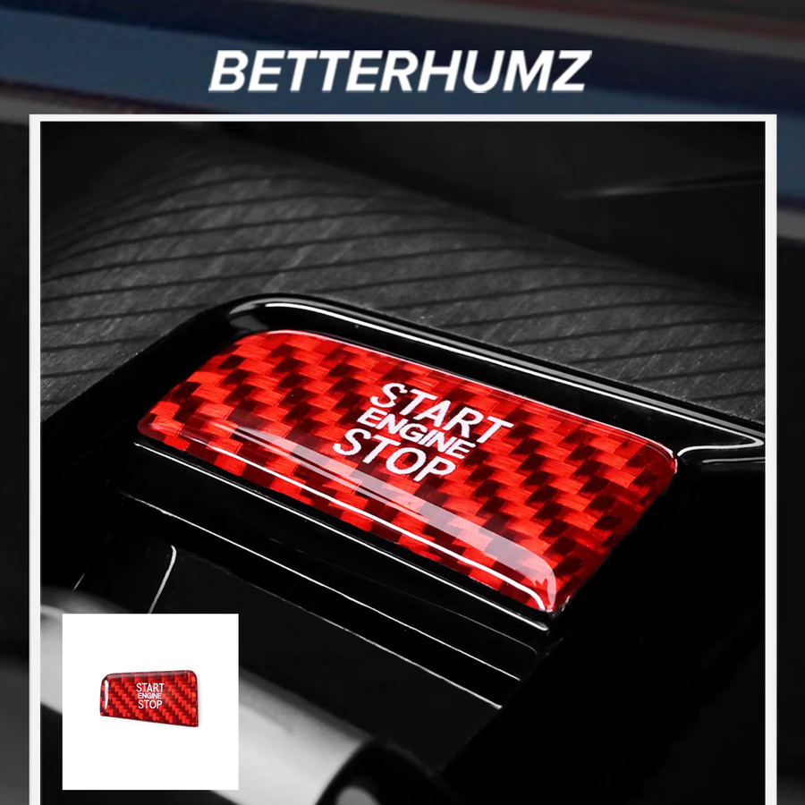 BetterHumz Echtcarbon Motorstart-Stopp-Knopf Zierleiste Aufkleber für BMW 5er G60 G70 X3 G45 G48 in Schwarz und Multicolour - Bild 2
