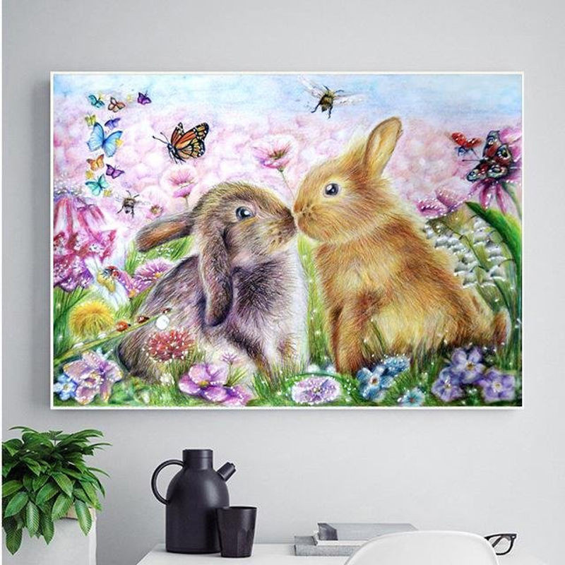 FIYO 5D Diamond Painting Set mit runden Kunstharz-Steinen, DIY Kreuzstich Stickerei Kit für moderne Dekoration, Mehrfarbig, B/H: 30 x 20 cm - Bild 1