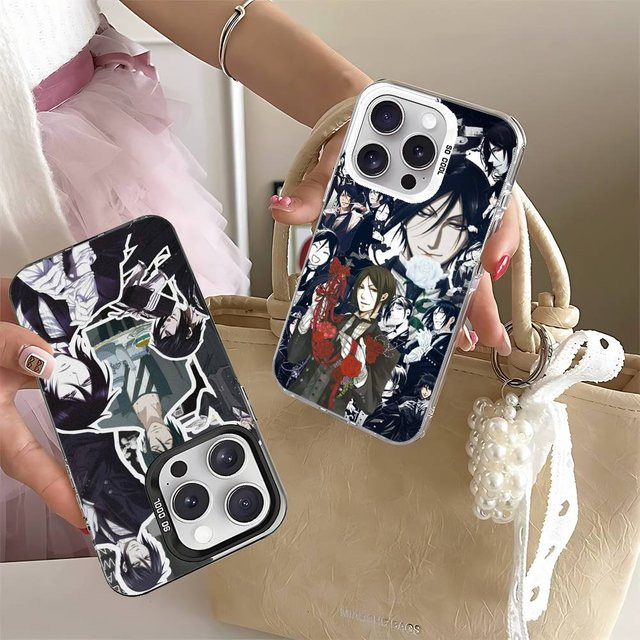 Mesuca Handyhülle Black Butler Sebastian Michaelis für iPhone 11 bis 17 Pro Max Plus, Stoßfest, Silber und Mehrfarbig - Bild 1