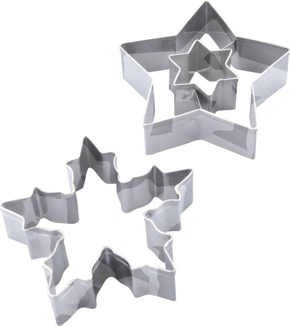 Dr. Oetker Ausstecher-Set Schneeflocke und Stern, 2-teilig, Silber - Bild 1