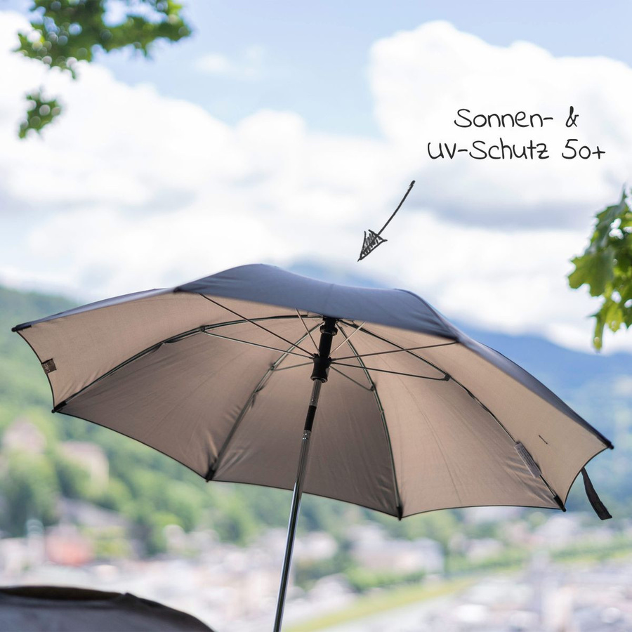 Zamboo Universal Sonnenschirm für Kinderwagen und Buggy in Schwarz aus Polyester - Bild 4