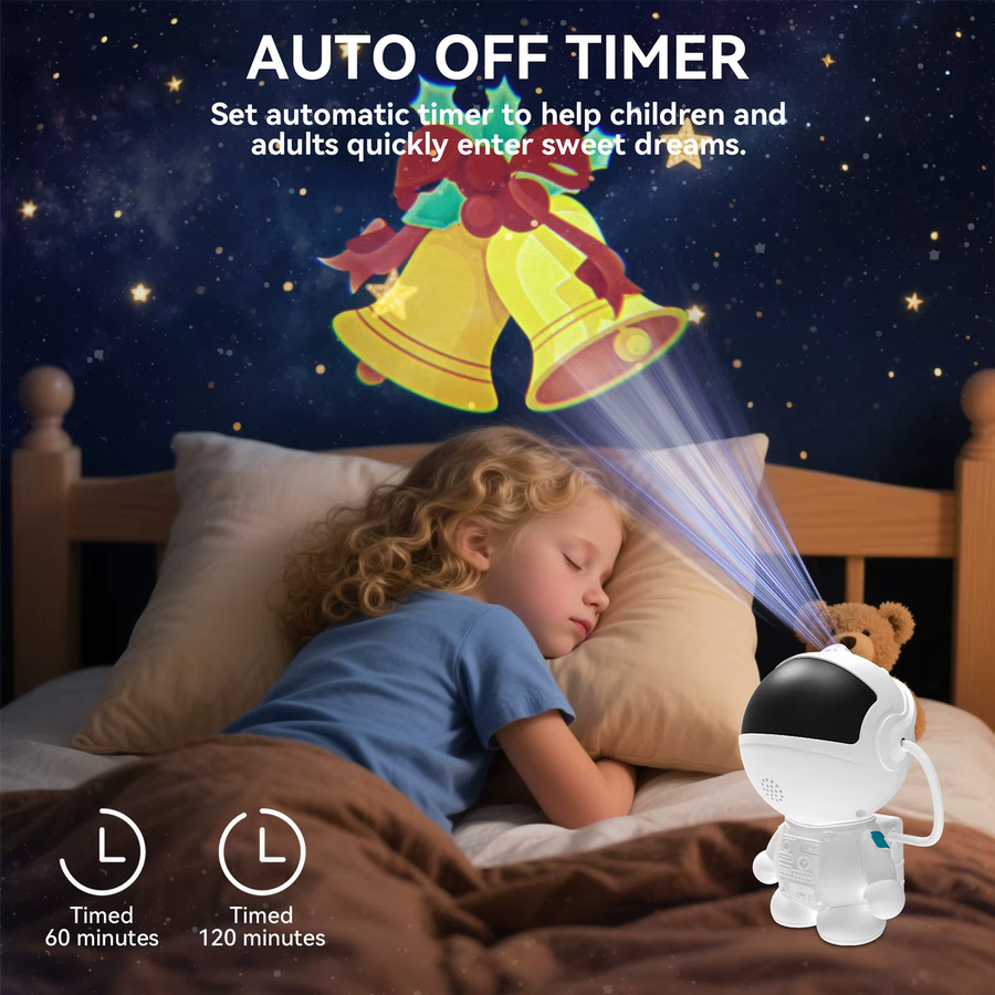 Leclstar Weihnachts-Astronauten-Projektor mit 20-in-1 LED-Nachtlicht für Galaxie- und Nebel-Effekte als dekoratives Kindergeschenk - Bild 3