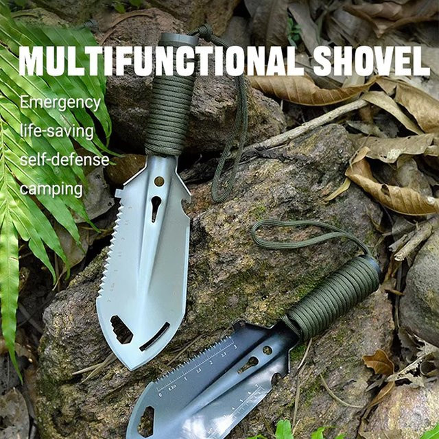 Multifunktionale Outdoor Camping Schaufel aus Edelstahl in Silber - Bild 1