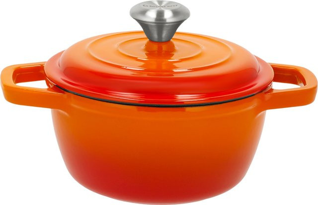 SILVERCREST Premium Gusseisentopf mit Emaille, Orange, Ø 16 cm - Bild 1