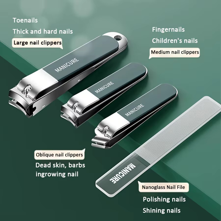 Ouriner Maniküre-Set, 10-teilig, Tiefgrün, Glänzend, Unisex - Bild 3