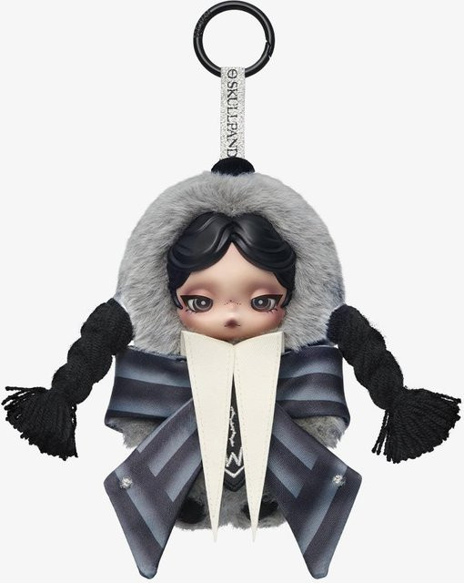 POP MART Skullpanda Wednesday Plüsch, Grau, Nevermore Academy Uniformversion - Bild 1