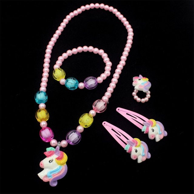 Weyena Schmuck-Set Einhorn, Perlen, Kinder, Bunt - Bild 1