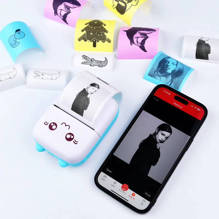 Selbstklebendes Thermo-Druckpapier mit Bären-Motiv in Transparent und Multicolour für Mini-Drucker und tragbare Kameras - Bild 2
