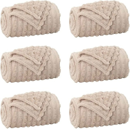 6er-Set vidaXL Wohndecken aus Fleece in Beige, B/T: 270 x 240 cm