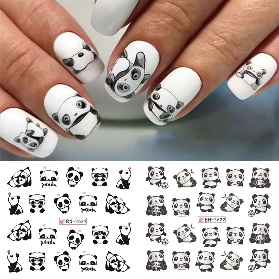 Full Beauty Nail Art Aufkleber, Panda Design, 12 Designs - Bild 2