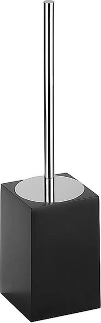 Brillantbad MAX WC-Bürstengarnitur aus Polyresin und Messing in Schwarz mit Chrom, freistehend, B/T/H: 9,2 x 38,5 x 9,2 cm - Bild 1